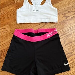 Nike Black and Pink Athletic Shorts Performance Fit